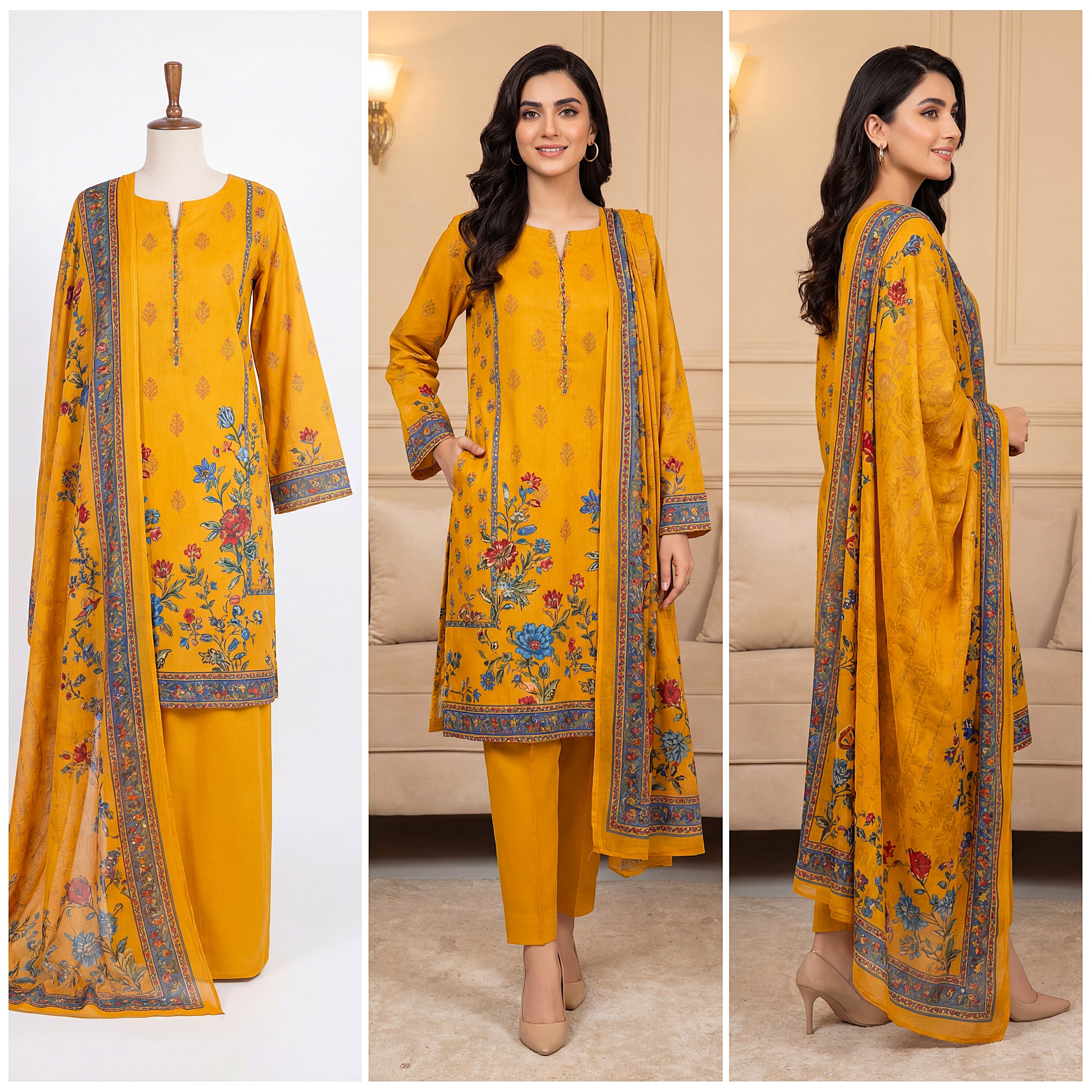 Before and After AI Transformation - Ethnic Couture